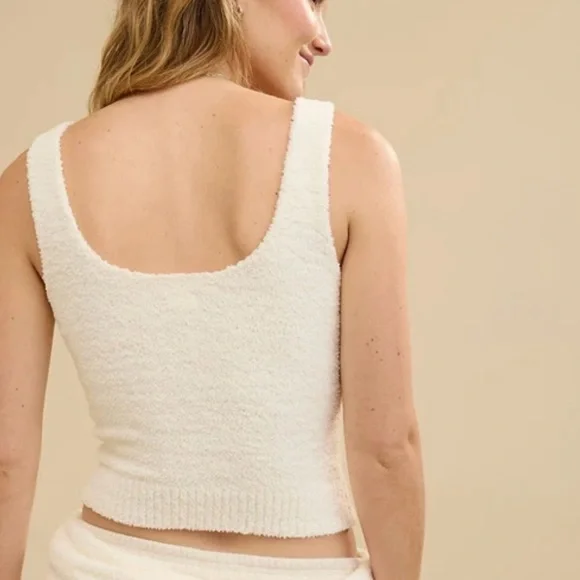 AERIE MARSHMALLOW Cropped Tank Top - Picture 3 of 10